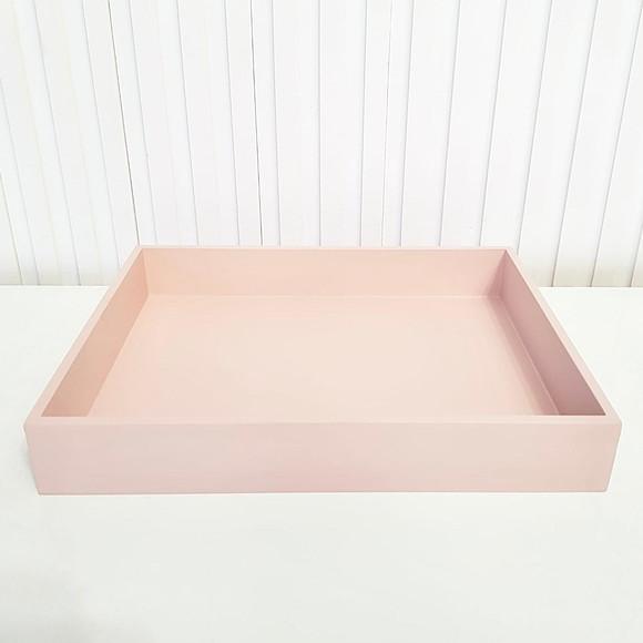 Bandeja 23x29cm mdf Rosa Rosé para Kit Higiene Bebê