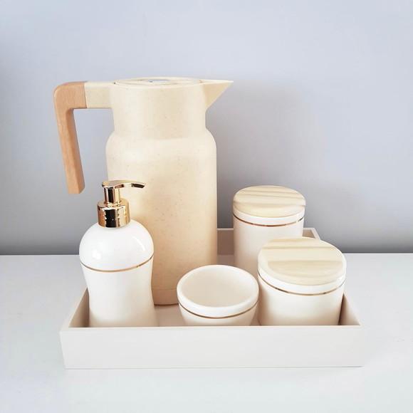 Bandeja 23x29cm Creme para Kit Higiene Bebê