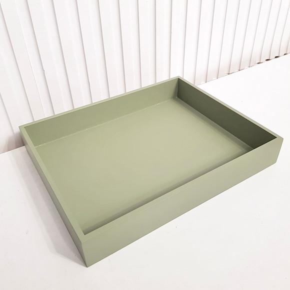 Bandeja 23x29cm Verde Militar / Oliva para Kit Higiene Bebê