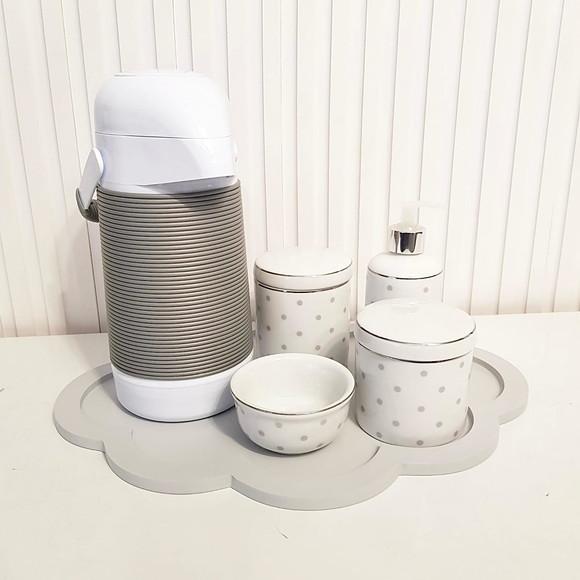 Bandeja 30x40cm Nuvem Cinza para Kit Higiene Bebê