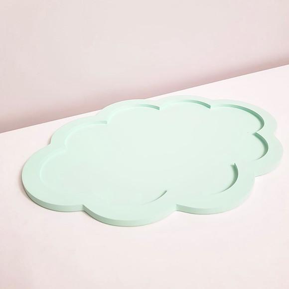 Bandeja 30x40cm Nuvem Verde Bebê para Kit Higiene Bebê