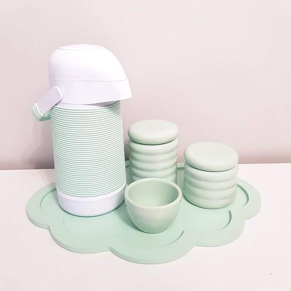 Bandeja 30x40cm Nuvem Verde Bebê para Kit Higiene Bebê
