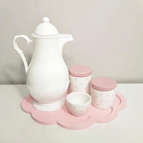 Bandeja 30x40cm Nuvem Rosa Bebê para Kit Higiene Bebê