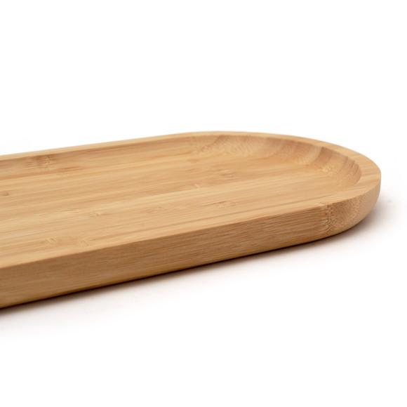 Bandeja de Bambu 14x34cm Cantos Arredondados