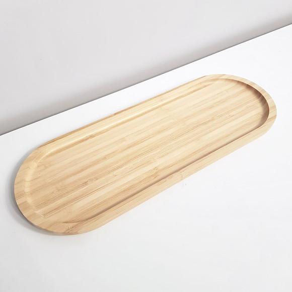 Bandeja de Bambu 16x44cm Cantos Arredondados Kit Higiene