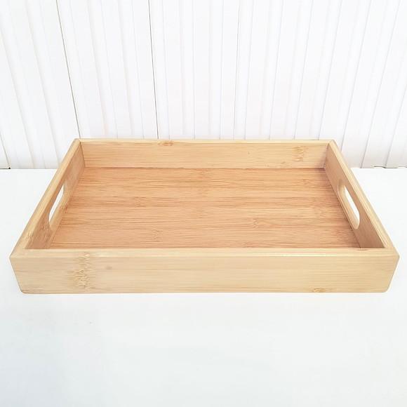 Bandeja de Bambu 22x33cm com Alças Kit Higiene