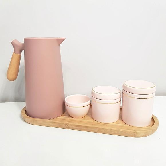 Bandeja de Bambu 16x44cm Cantos Arredondados Kit Higiene