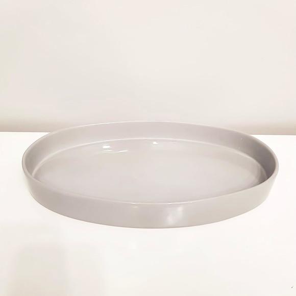 Bandeja de Cerâmica Oval Cinza para Kit Higiene Bebê