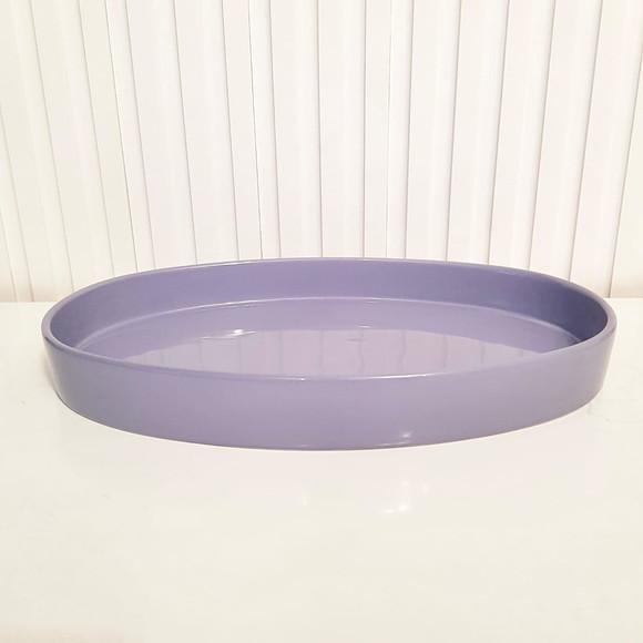 Bandeja de Cerâmica Oval Lilás / Roxa para Kit Higiene Bebê