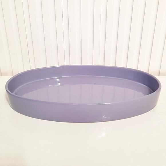 Bandeja de Cerâmica Oval Lilás / Roxa para Kit Higiene Bebê