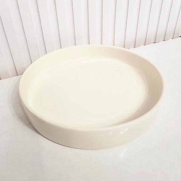 Bandeja de Cerâmica Redonda Pequena Creme Nude