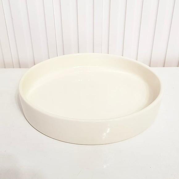 Bandeja de Cerâmica Redonda Pequena Creme Nude