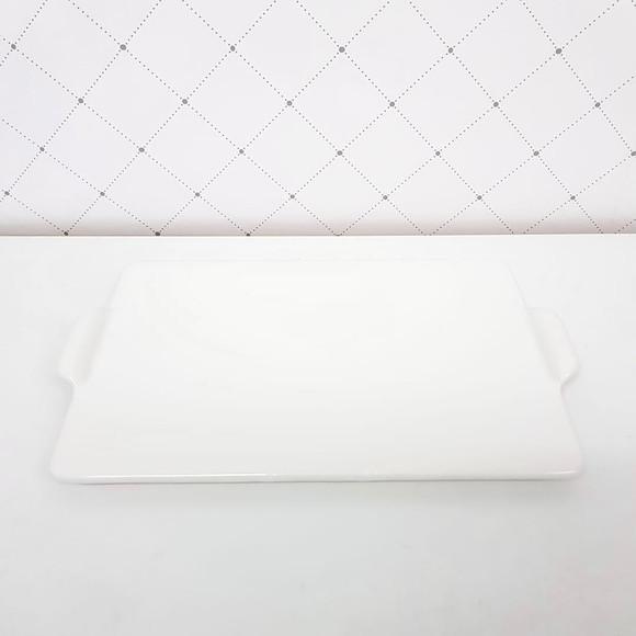Bandeja de Cerâmica Reta Branca