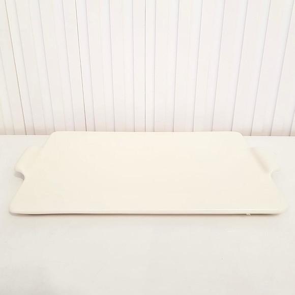 Bandeja de Cerâmica Reta Creme para Kit Higiene Bebê