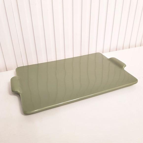 Bandeja de Cerâmica Reta Verde Militar Oliva p/ Kit Higiene