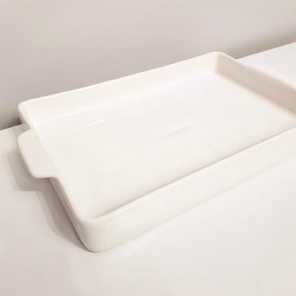 Bandeja de Cerâmica Retangular 20x30cm - Branca