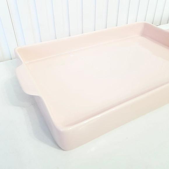 Bandeja de Cerâmica Retangular 20x30cm - Rosa Rosé
