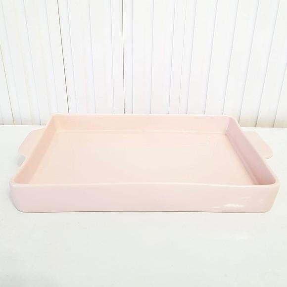 Bandeja de Cerâmica Retangular 20x30cm - Rosa Rosé