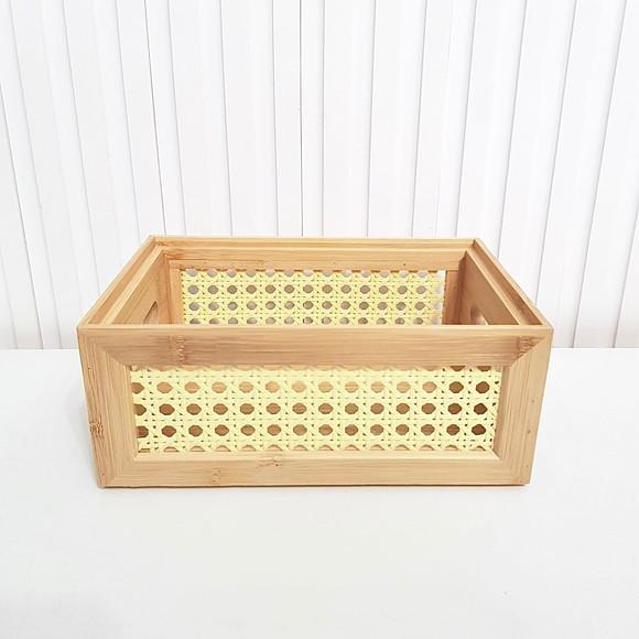 Caixa 15x22cm Bambu Laterais Palhinha Indiana