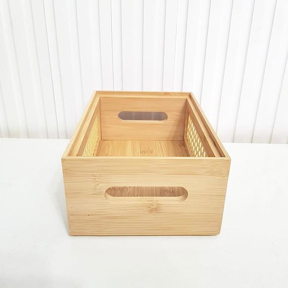Caixa 15x22cm Bambu Laterais Palhinha Indiana