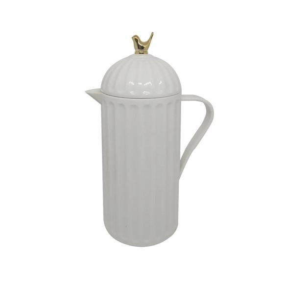 Garrafa Térmica 1l Bird Branca e Dourado
