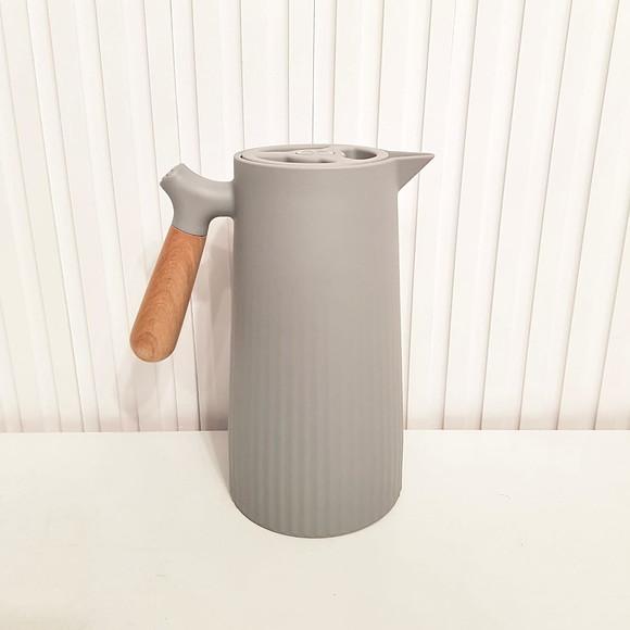 Garrafa Térmica 1l New Nórdica Cinza - Cabo de Bambu