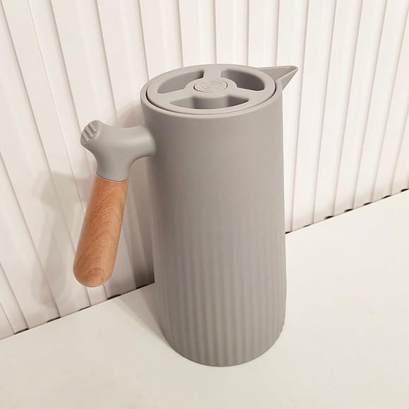 Garrafa Térmica 1l New Nórdica Cinza - Cabo de Bambu