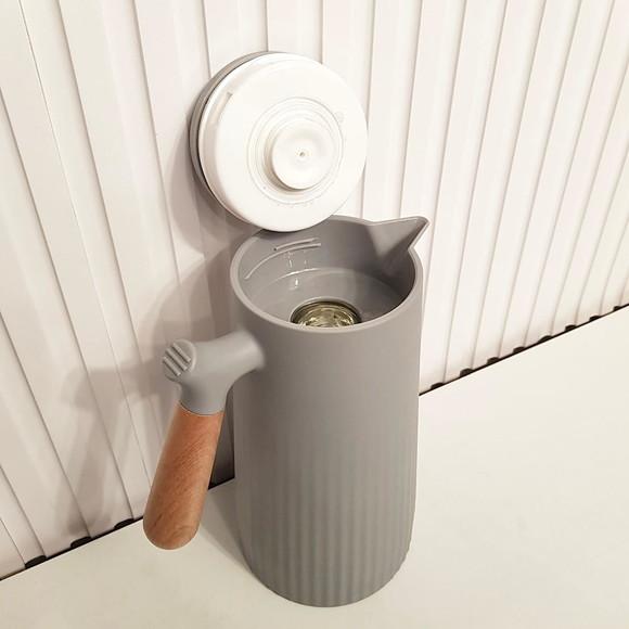 Garrafa Térmica 1l New Nórdica Cinza - Cabo de Bambu