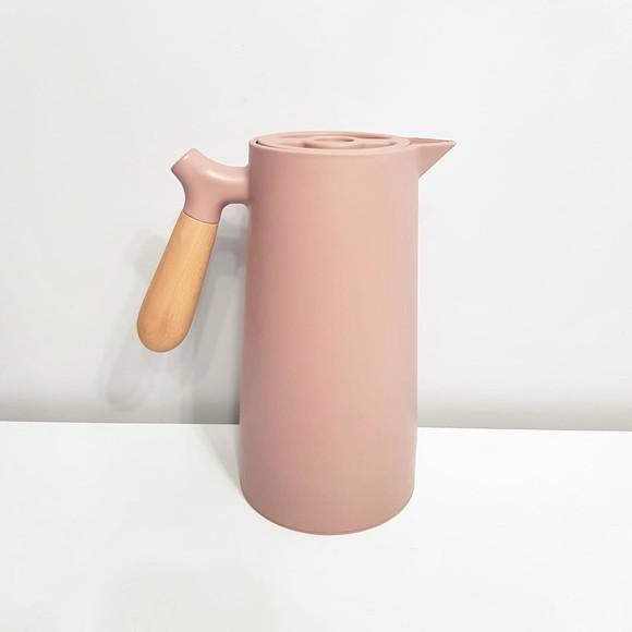 Garrafa Térmica 1l Nórdica Nude Rosa - Cabo de Madeira