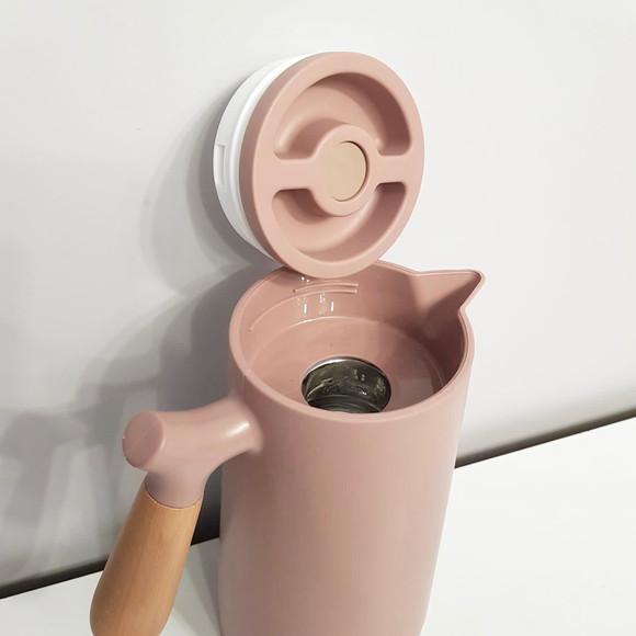 Garrafa Térmica 1l Nórdica Nude Rosa - Cabo de Madeira