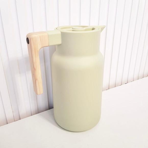 Garrafa Térmica 1l Organic Verde Menta - Cabo em Bambu