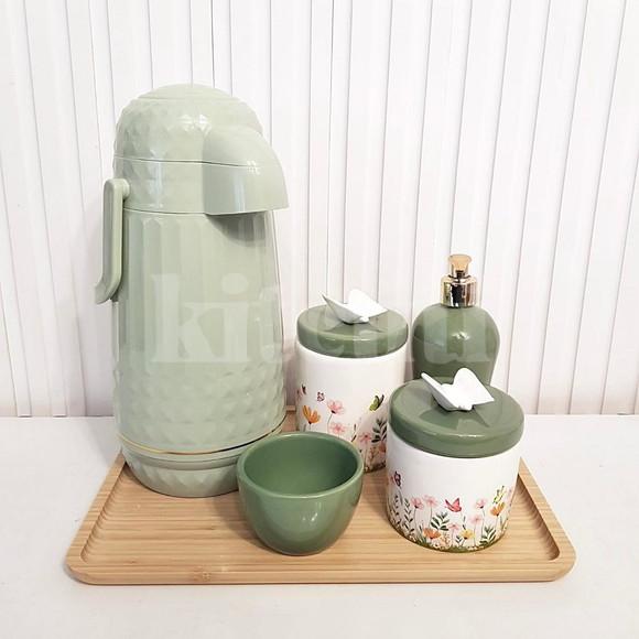 Garrafa Térmica Valentina 1l Verde Sage para Kit Higiene