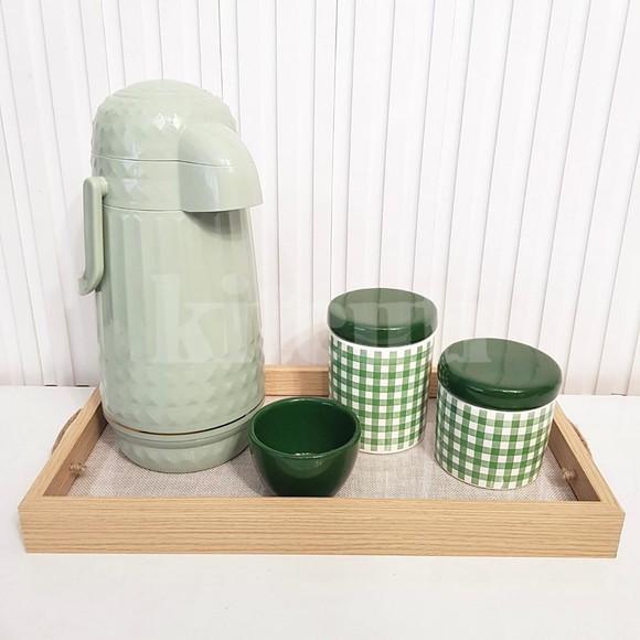 Garrafa Térmica Valentina 1l Verde Sage para Kit Higiene