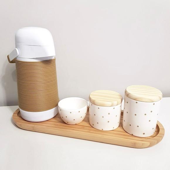 Kit Higiene 16x44cm Poás Cáqui - Térm. Alinhavada Caramelo