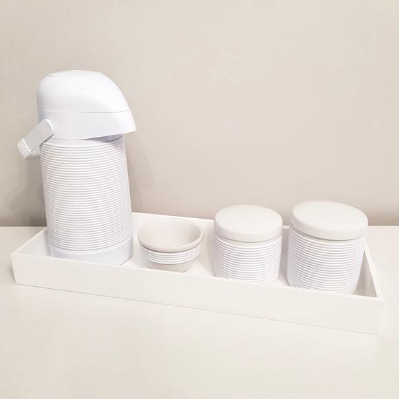 Kit Higiene 16x45cm Branco Alinhavado