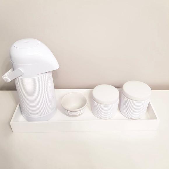 Kit Higiene 16x45cm Branco Alinhavado