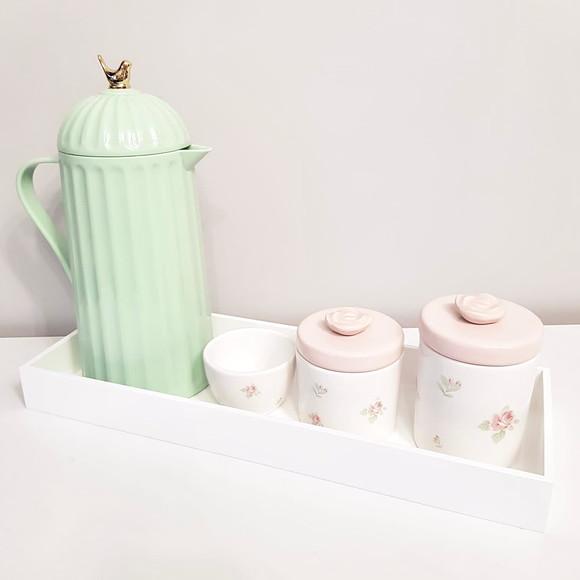 Kit Higiene 16x45cm Floral Rosa e Verde- Térmica Bird