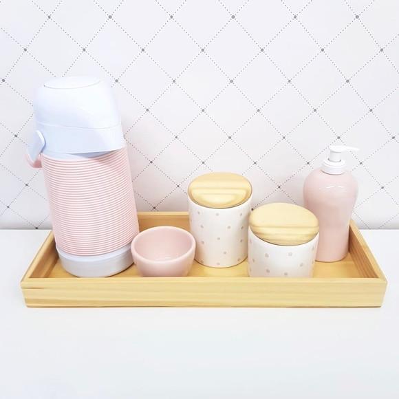 Kit Higiene 16x45cm Rosé e Branco Poás
