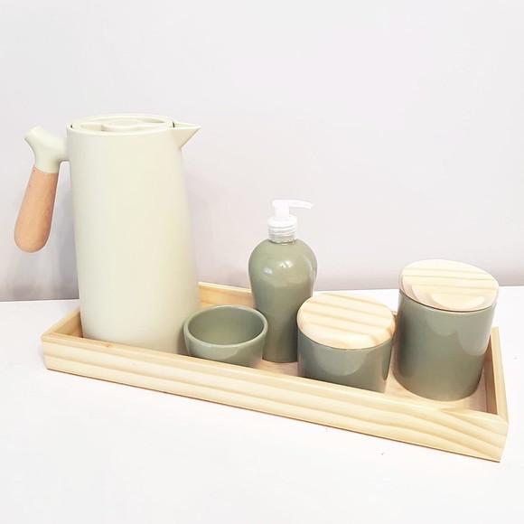 Kit Higiene 16x45cm Verde Militar Pinus - Térmica Nórdica