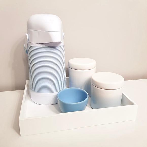 Kit Higiene 23x29cm Azul Degradê - Térmica Alinhavada