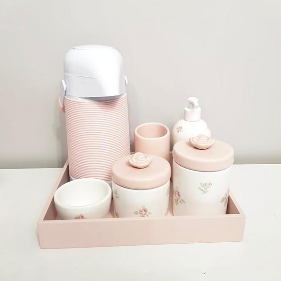 Kit Higiene 23x29cm Floral Rosé Completo