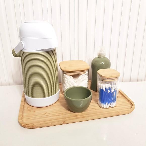 Kit Higiene 23x33cm Bambu Verde Militar / Oliva