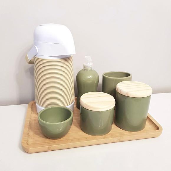 Kit Higiene 23x33cm Bege e Verde Militar/oliva - Completo