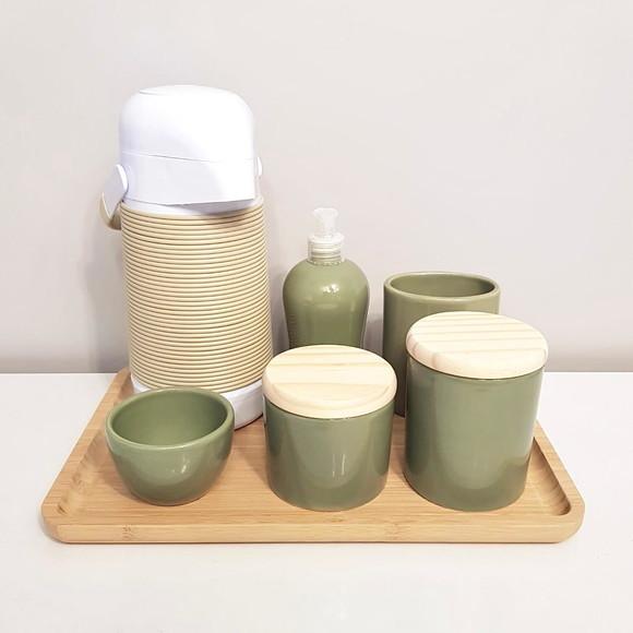 Kit Higiene 23x33cm Bege e Verde Militar/oliva - Completo