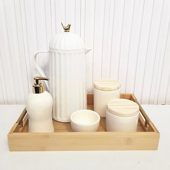Kit Higiene 26x38cm Bege / Creme e Branco - Térmica Bird