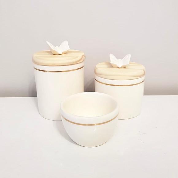 Kit Higiene 3 Pçs Creme Filete Dourado + Borboleta - Pinus