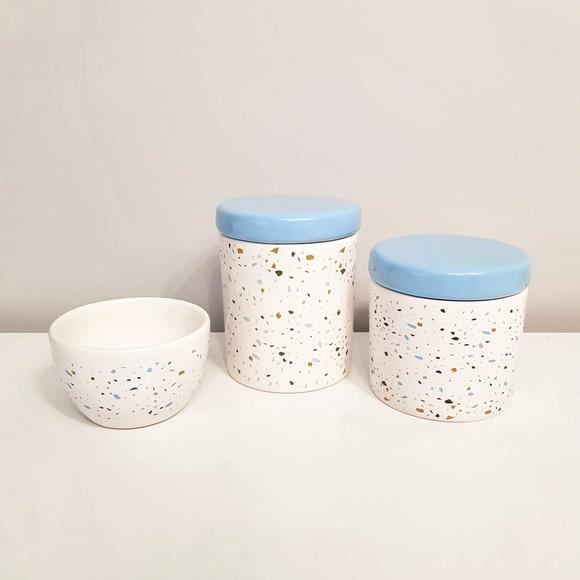 Kit Higiene 3 Pçs Granilite Azul Bebê