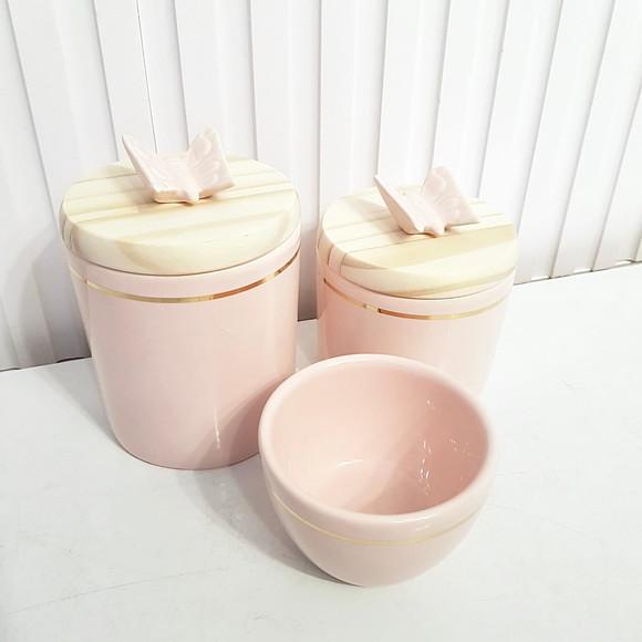 Kit Higiene 3 Pçs Rosé Filete Dourado + Borboleta - Pinus