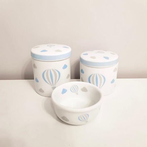 Kit Higiene 3 Peças Balão Azul (porcelana)