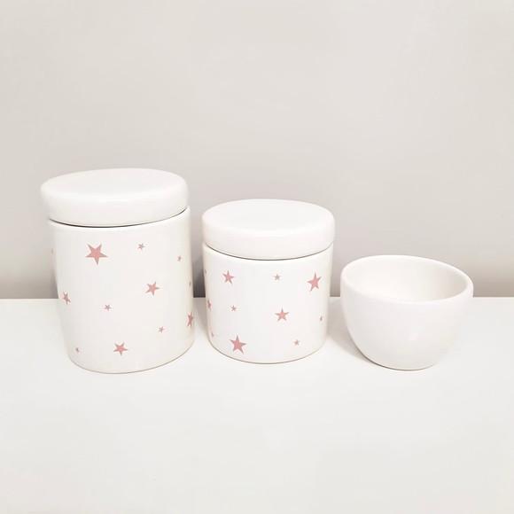 Kit Higiene 3 Peças Estrelinhas Rosa